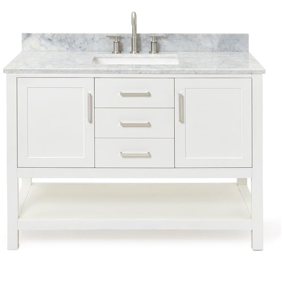 Ariel R049SCW2RVOWHT Bayhill 49" Free Standing Single Rectangular Basin Vanity Set - White