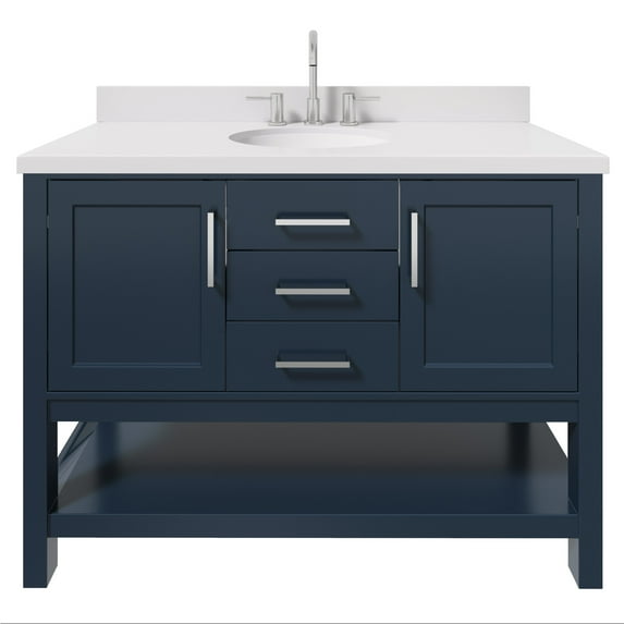 Ariel R049SWQOVOMNB Bayhill 48" Free Standing Single Basin Vanity Set - Blue