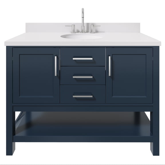 Ariel R049SWQOVOMNB Bayhill 48" Free Standing Single Basin Vanity Set - Blue