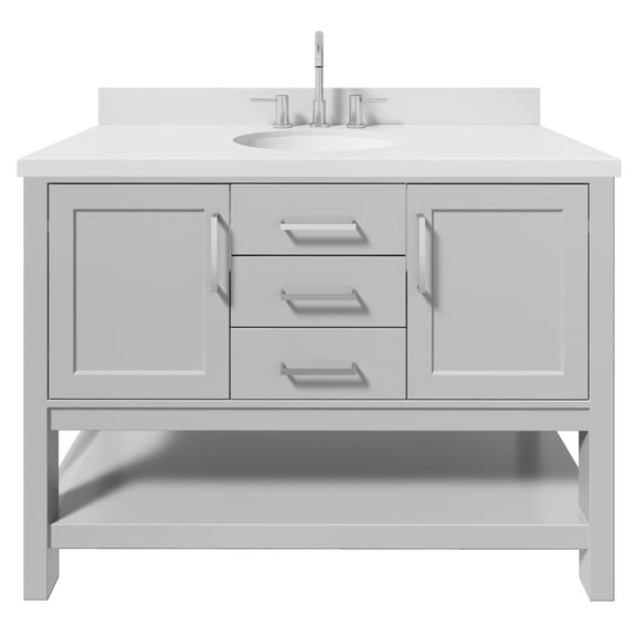 Ariel R049SWQOVOGRY Bayhill 48" Free Standing Single Basin Vanity Set - Grey