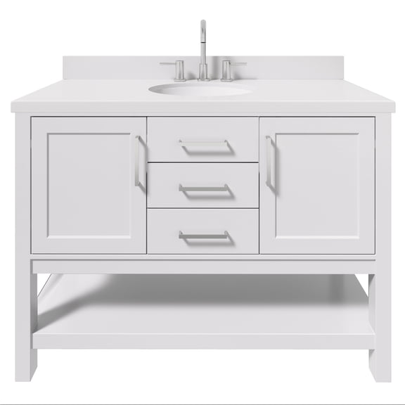Ariel R049SWQOVOWHT Bayhill 48" Free Standing Single Basin Vanity Set - White