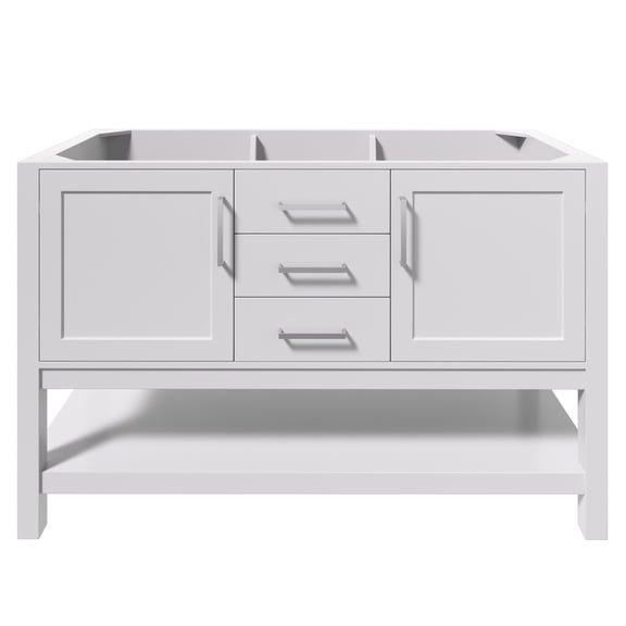 Ariel R054S-BC-WHT Bayhill 54" Single Free Standing Vanity Cabinet Only - White