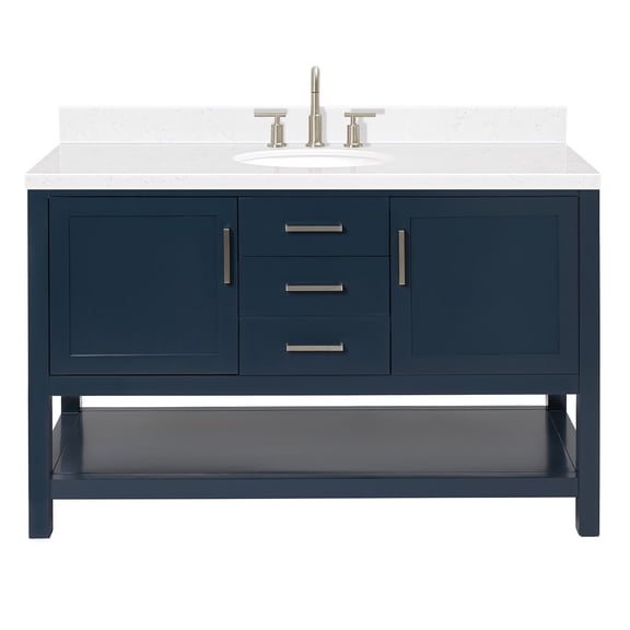 Ariel R054SCQOVOMNB Bayhill 54" Free Standing Single Basin Vanity Set - Blue