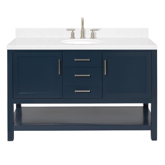 Ariel R054SCQOVOMNB Bayhill 54" Free Standing Single Basin Vanity Set - Blue