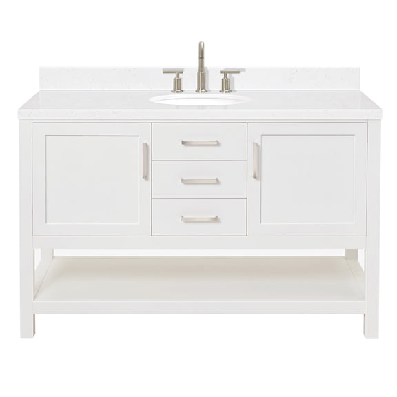 Ariel R054SCQOVOWHT Bayhill 54" Free Standing Single Basin Vanity Set - White