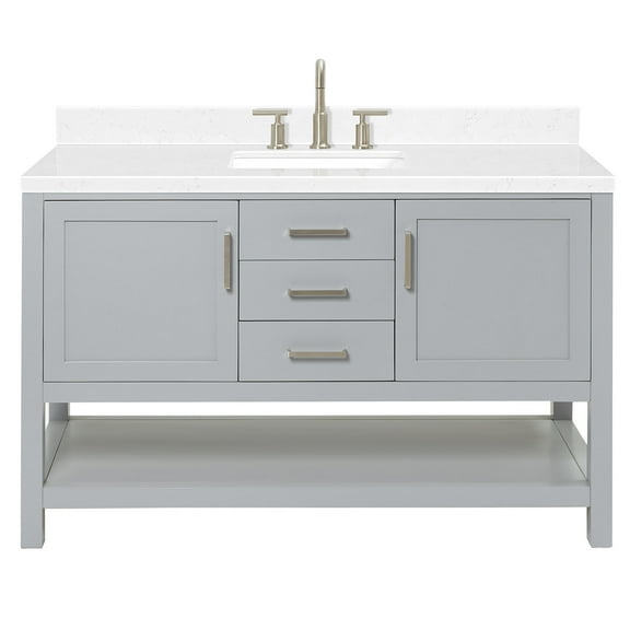 Ariel R054scqrvo Bayhill 54" Free Standing Single Basin Vanity Set - Grey