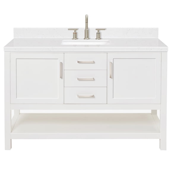 Ariel R054SCQRVOWHT Bayhill 54" Free Standing Single Basin Vanity Set - White