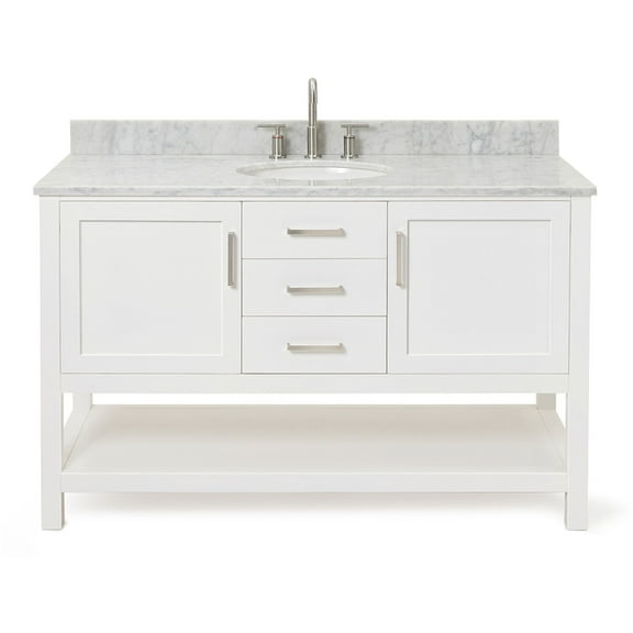 Ariel R055scw2ovo Bayhill 55" Free Standing Single Oval Basin Vanity Set - White