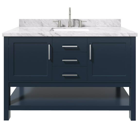 Ariel R055SCWRVOMNB Bayhill 54" Free Standing Single Basin Vanity Set - Blue