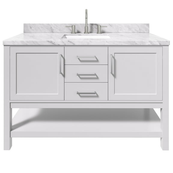 Ariel R055scwrvo Bayhill 54" Free Standing Single Basin Vanity Set - White