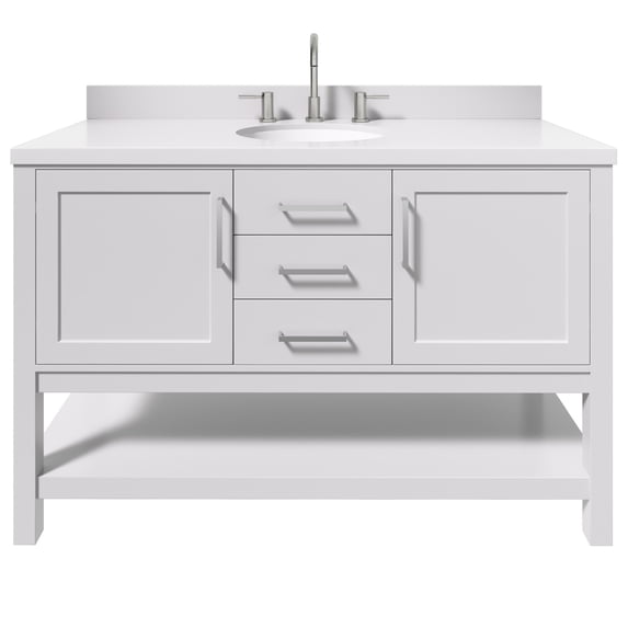 Ariel R055SWQOVOWHT Bayhill 54" Free Standing Single Basin Vanity Set - White