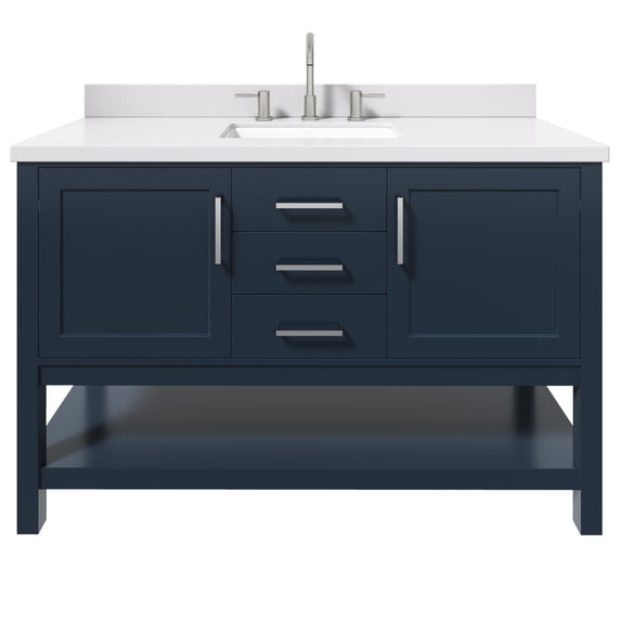 Ariel R055SWQRVOMNB Bayhill 54" Free Standing Single Basin Vanity Set - Blue