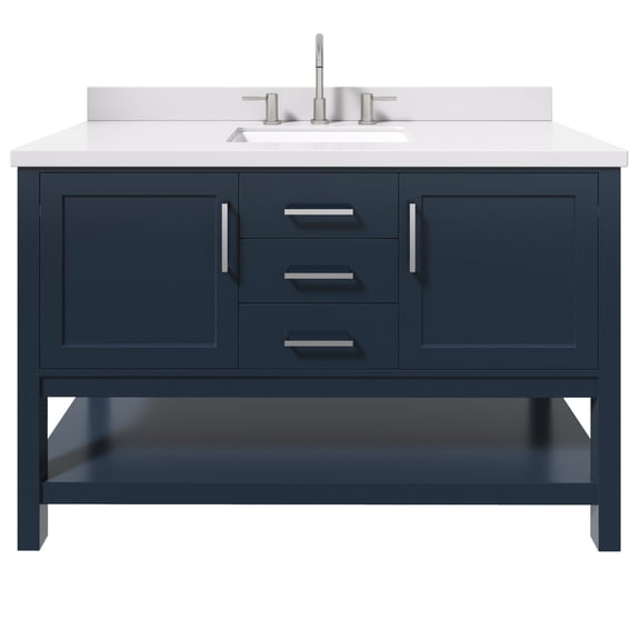 Ariel R055SWQRVOMNB Bayhill 54" Free Standing Single Basin Vanity Set - Blue