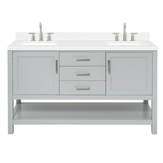 Ariel R060dcqrvo Bayhill 60" Free Standing Double Basin Vanity Set - Grey