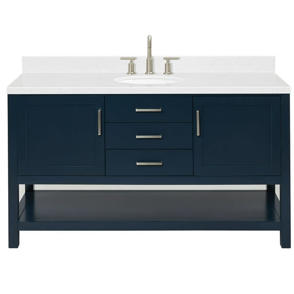 Ariel R060SCQOVOMNB Bayhill 60" Free Standing Single Basin Vanity Set - Blue