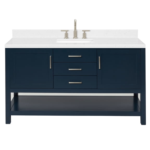 Ariel R060SCQRVOMNB Bayhill 60" Free Standing Single Basin Vanity Set - Blue