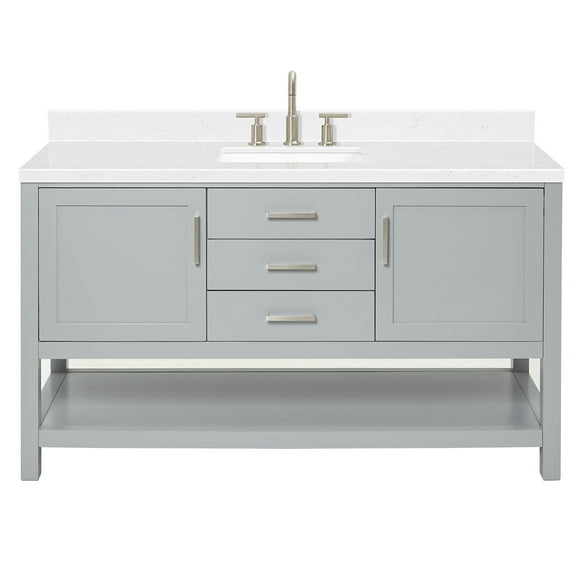 Ariel R060scqrvo Bayhill 60" Free Standing Single Basin Vanity Set - Grey