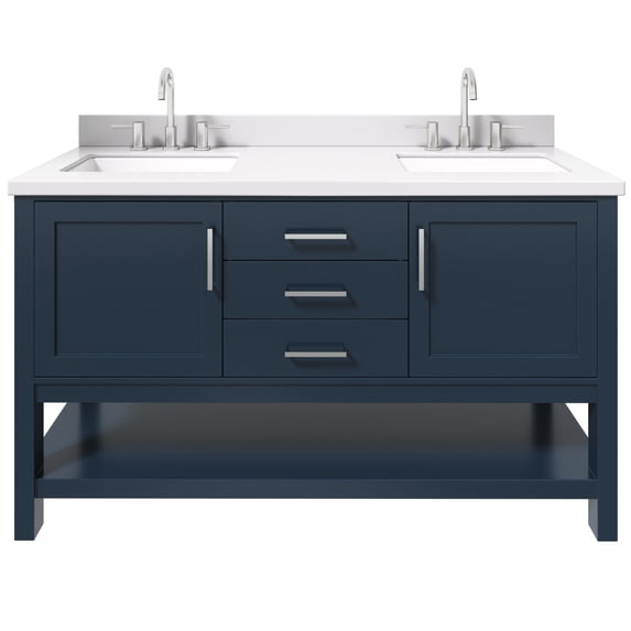 Ariel R061DWQRVOMNB Bayhill 60" Free Standing Double Basin Vanity Set - Blue
