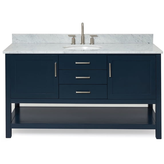 Ariel R061scw2ovo Bayhill 61" Free Standing Single Oval Basin Vanity Set - Blue