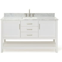 Ariel R061scw2rvo Bayhill 61" Free Standing Single Rectangular Basin Vanity Set - White