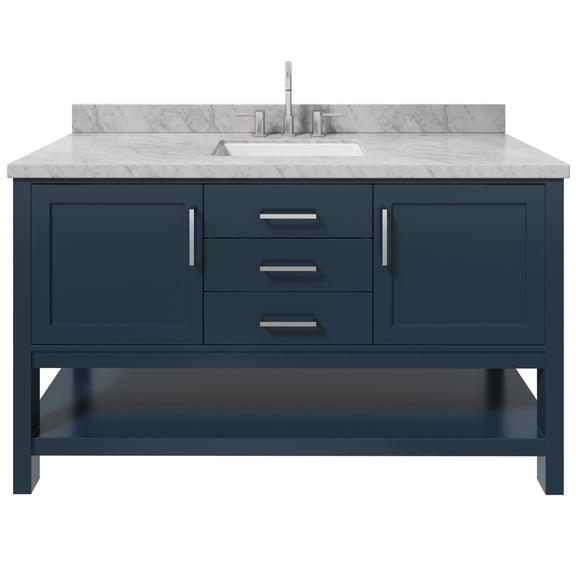 Ariel R061SCWRVOMNB Bayhill 60" Free Standing Single Basin Vanity Set - Blue