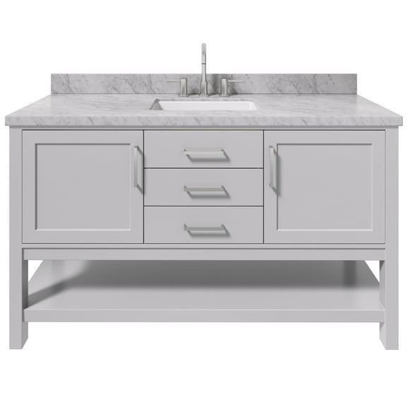 Ariel R061scwrvo Bayhill 60" Free Standing Single Basin Vanity Set - Grey