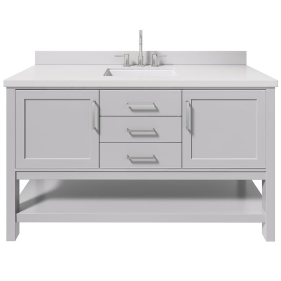 Ariel R061swqrvo Bayhill 60" Free Standing Single Basin Vanity Set - Grey