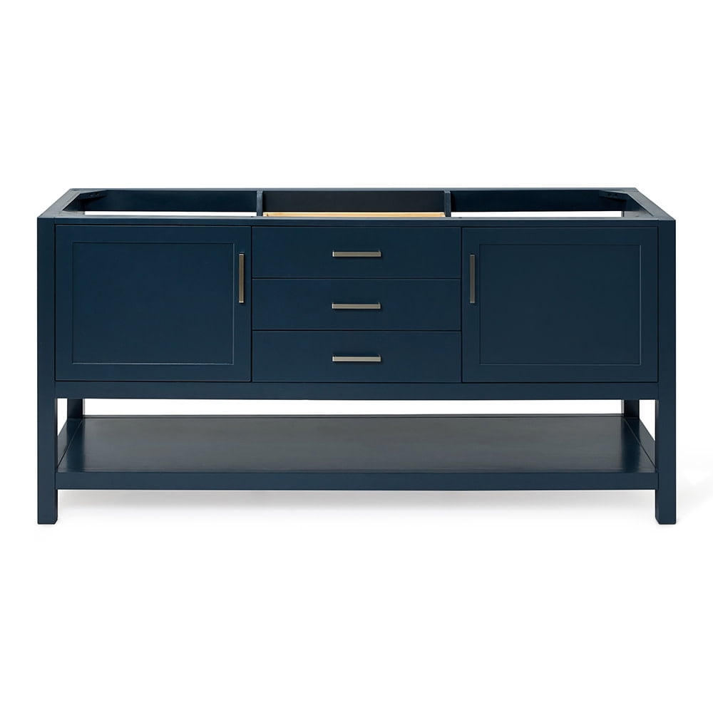Midnight Blue 72" Double Freestanding Solid Wood Bathroom Vanity