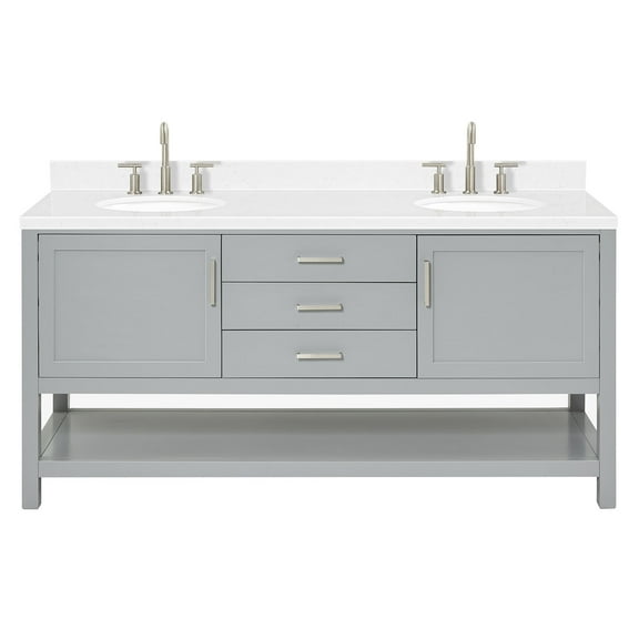 Ariel R072dcqovo Bayhill 72" Free Standing Double Basin Vanity Set - Grey