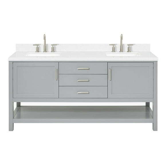 Ariel R072dcqrvo Bayhill 72" Free Standing Double Basin Vanity Set - Grey