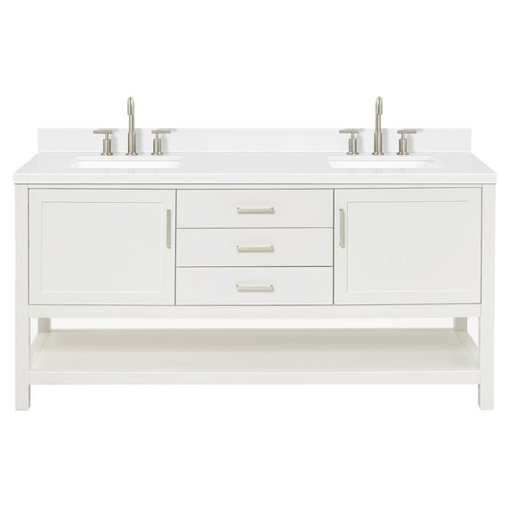 Ariel R072dcqrvo Bayhill 72" Free Standing Double Basin Vanity Set - White