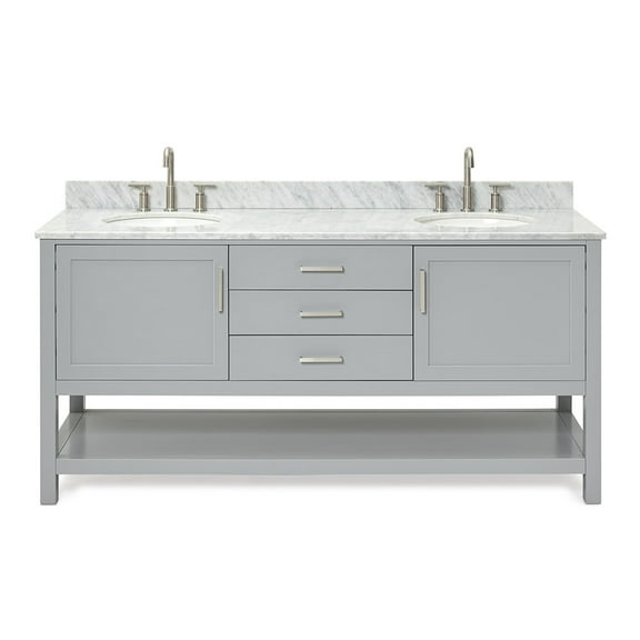 Ariel R073dcw2ovo Bayhill 72" Free Standing Double Basin Vanity Set - Grey