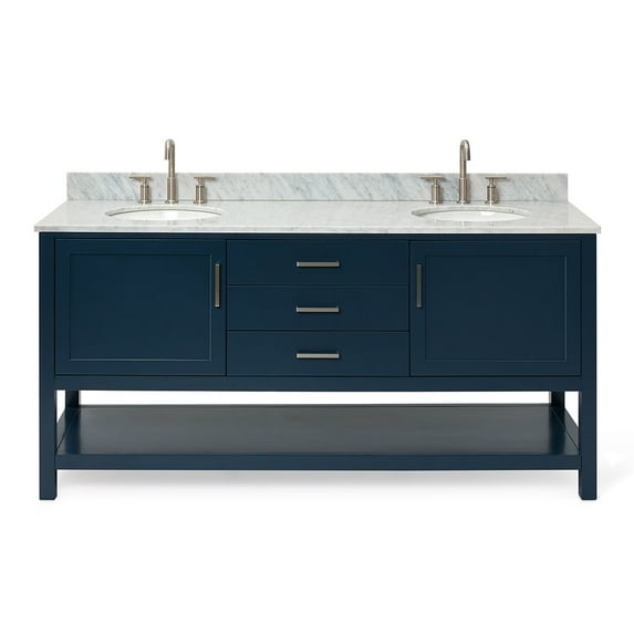 Ariel R073DCW2OVOMNB Bayhill 72" Free Standing Double Basin Vanity Set - Midnight Blue /