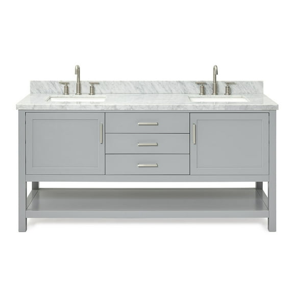 Ariel R073dcwrvo Bayhill 72" Free Standing Double Basin Vanity Set - Grey