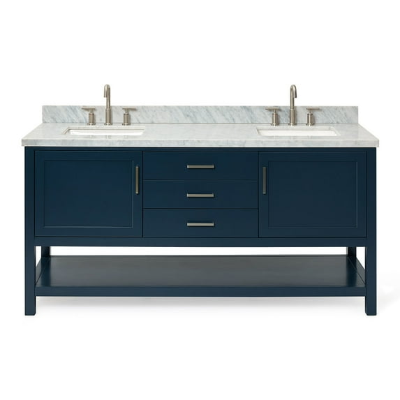 Ariel R073DCWRVOMNB Bayhill 72" Free Standing Double Basin Vanity Set - Midnight Blue /