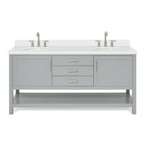 Ariel R073dwqovo Bayhill 72" Free Standing Double Basin Vanity Set - Grey / Pure White Top