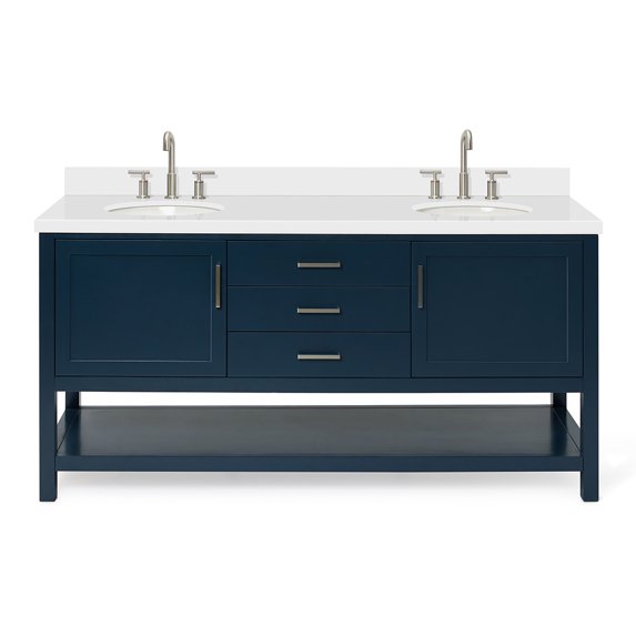 Ariel R073dwqovo Bayhill 72" Free Standing Double Basin Vanity Set - Midnight Blue / Pure