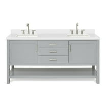 Ariel R073dwqrvo Bayhill 72" Free Standing Double Basin Vanity Set - Grey / Pure White Top