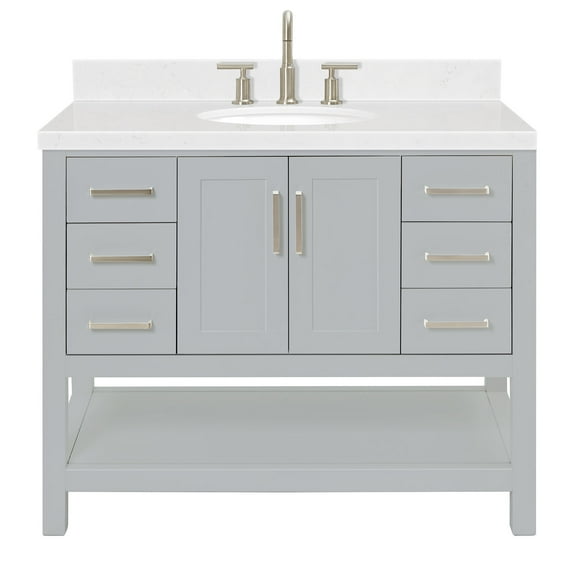 Ariel S042scqovo Magnolia 42" Free Standing Single Basin Vanity Set - Grey