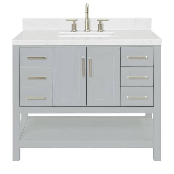 Ariel S042scqrvo Magnolia 42" Free Standing Single Basin Vanity Set - Grey