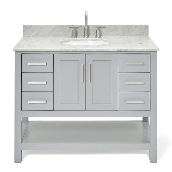 Ariel S043SCW2OVOGRY Magnolia 42" Free Standing Single Basin Vanity Set - Grey