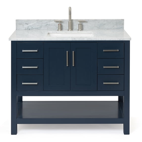 Ariel S043SCW2RVOMNB Magnolia 42" Free Standing Single Basin Vanity Set - Midnight Blue /