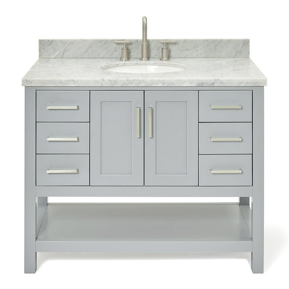 Ariel S043SCWOVOGRY Magnolia 42" Free Standing Single Basin Vanity Set - Grey