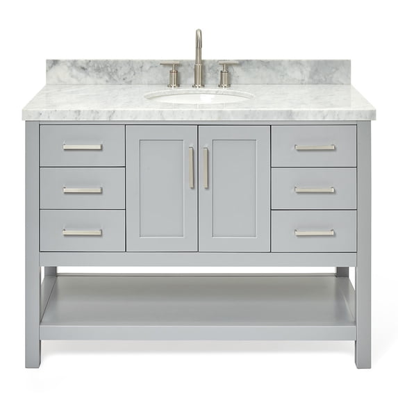 Ariel S049SCWOVOGRY Magnolia 48" Free Standing Single Basin Vanity Set - Grey