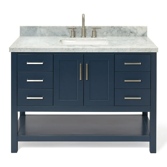 Ariel S049SCWRVOMNB Magnolia 48" Free Standing Single Basin Vanity Set - Midnight Blue /