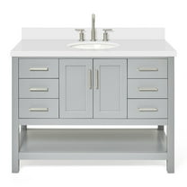 Ariel S049swqovo Magnolia 48" Free Standing Single Basin Vanity Set - Grey / Pure White