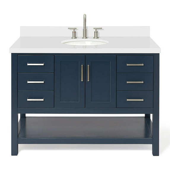 Ariel S049swqovo Magnolia 48" Free Standing Single Basin Vanity Set - Midnight Blue / Pure