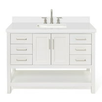 Ariel S049swqrvo Magnolia 48" Free Standing Single Basin Vanity Set - White / Pure White