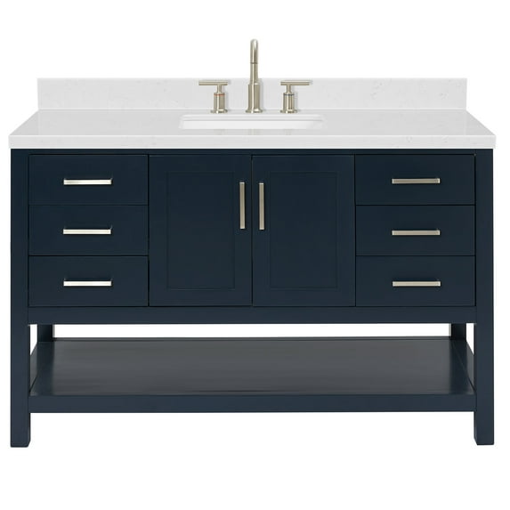 Ariel S054scqrvo Magnolia 54" Free Standing Single Basin Vanity Set - Blue