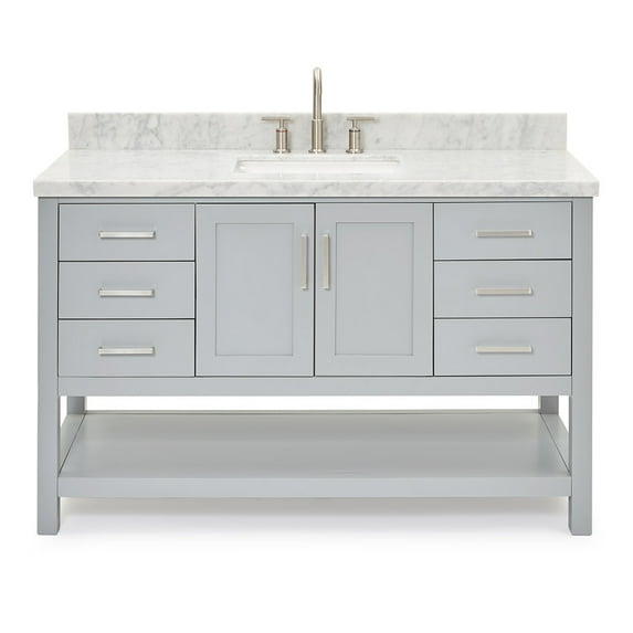 Ariel S055SCWRVOGRY Magnolia 54" Free Standing Single Basin Vanity Set - Grey